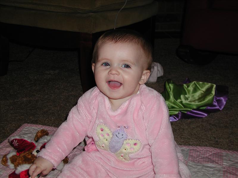 Laughing at Mom's joke :)