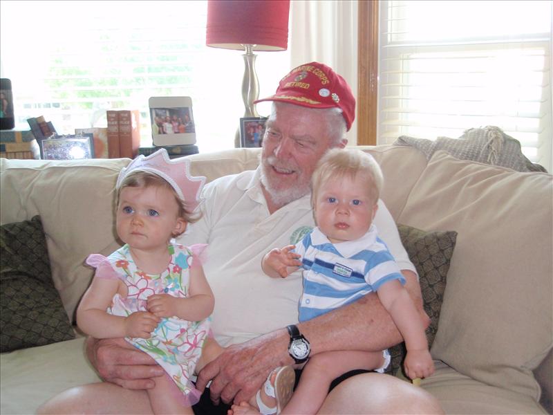 Molly with Paxton and Great Grandpa