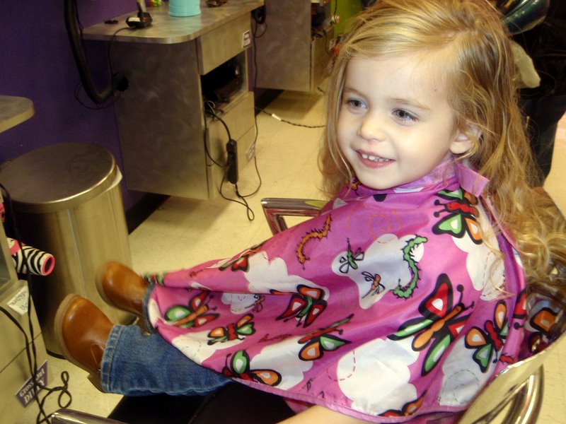 Molly's first hair cut ... at 3 and a half years old :)