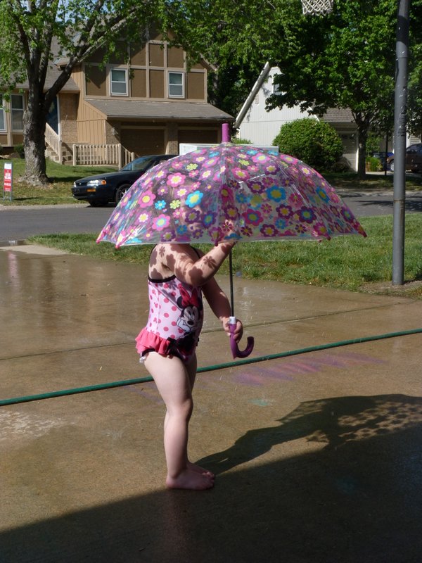 Charlotte still doesn't like getting wet :)