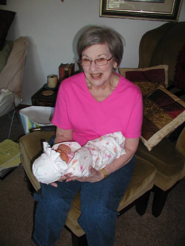 Molly with her Great Grandma Lafferty, sporting her new haircut (Grandma not Molly that is)